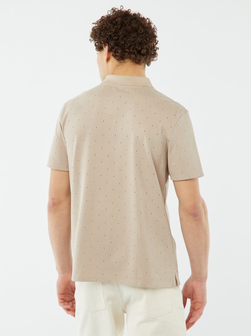 Polo in piqué di cotone con stampa BEIGE - Kiabi