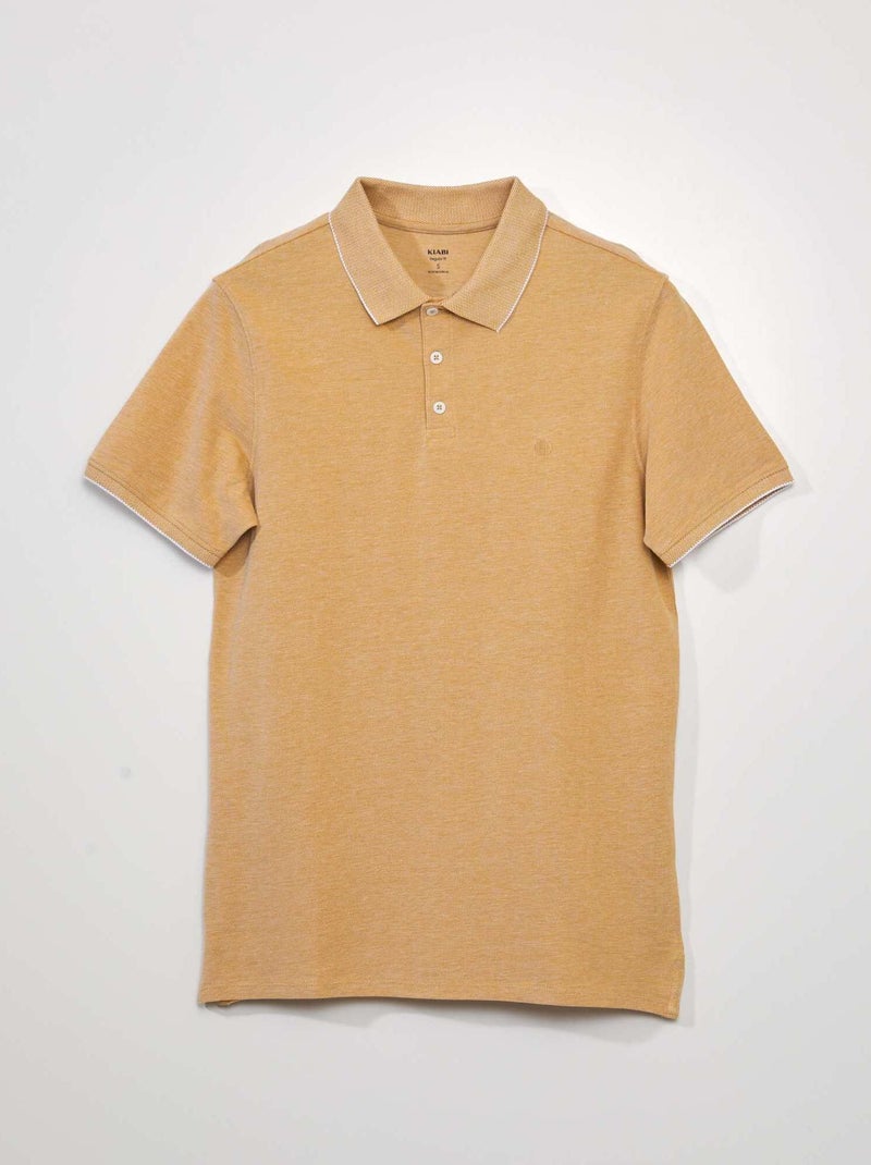 Polo in piqué di cotone GIALLO - Kiabi