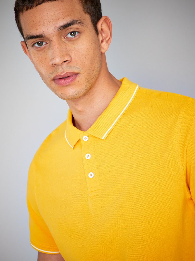 Polo in piqué di cotone GIALLO - Kiabi
