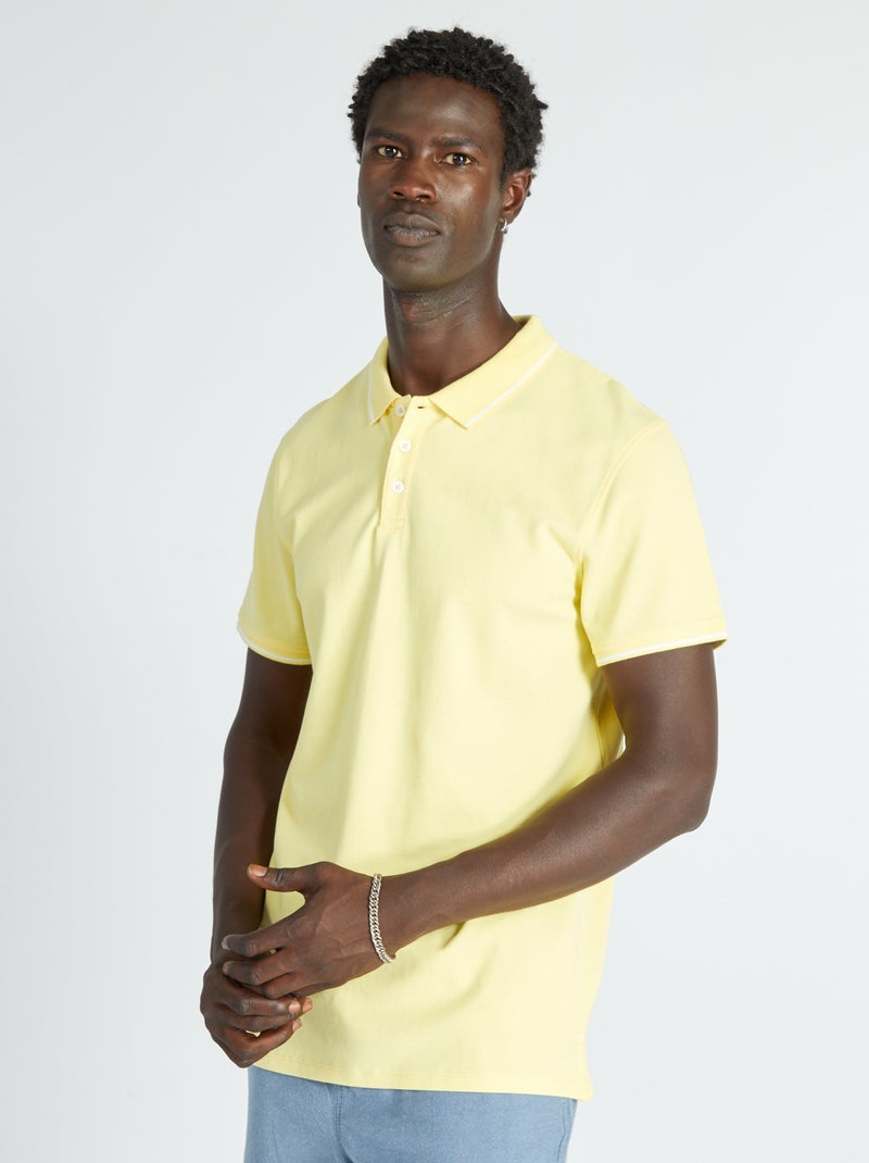 Polo in piqué di cotone GIALLO - Kiabi
