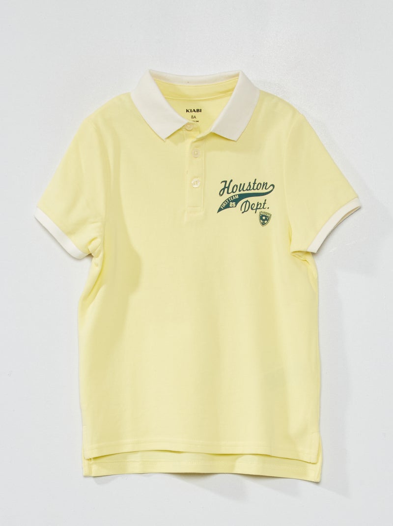 Polo in piqué di cotone GIALLO - Kiabi