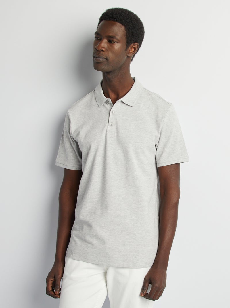 Polo in piqué di cotone GRIGIO - Kiabi