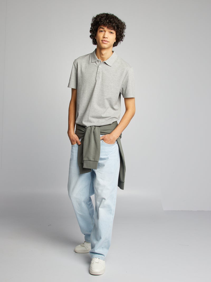 Polo in piqué di cotone GRIGIO - Kiabi