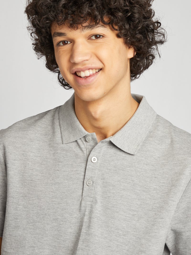 Polo in piqué di cotone GRIGIO - Kiabi