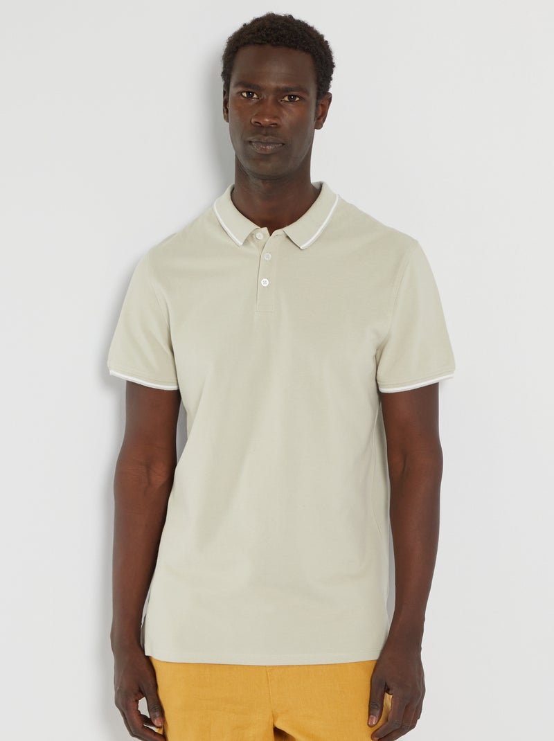 Polo in piqué di cotone grigio scuro - Kiabi