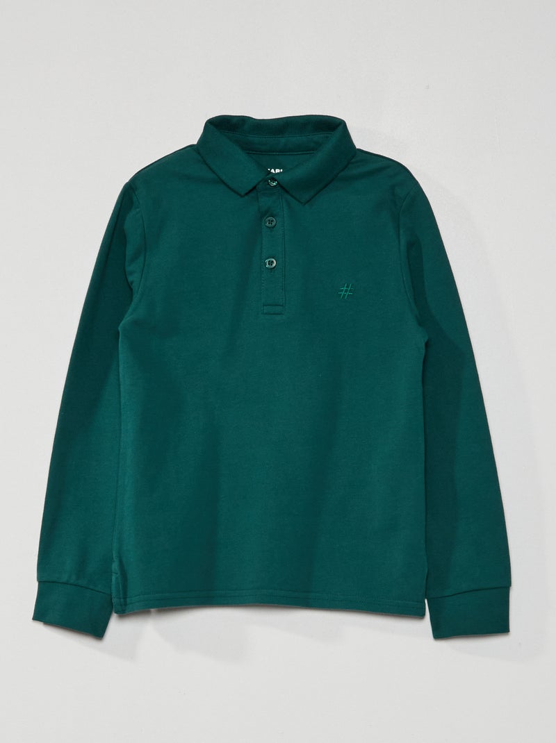 Polo in piqué di cotone grigio verde - Kiabi