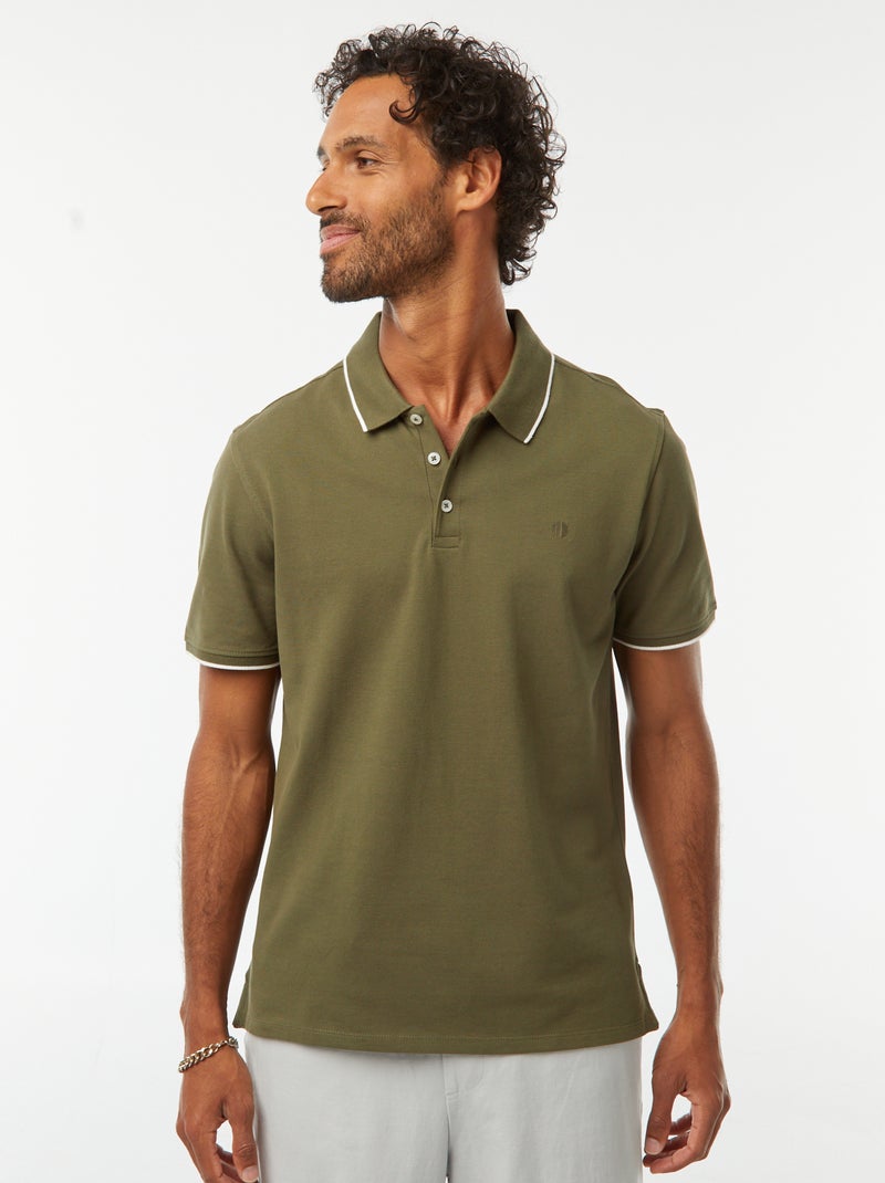 Polo in piqué di cotone Kaki - Kiabi