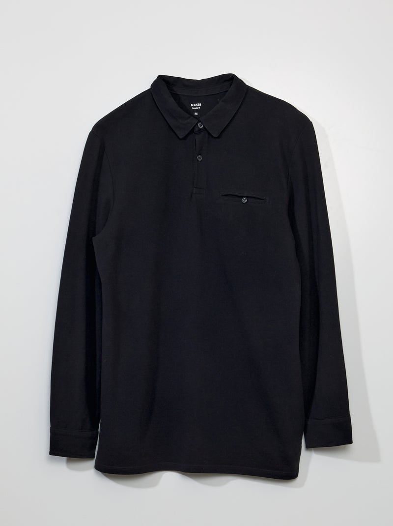Polo in piqué di cotone nero - Kiabi