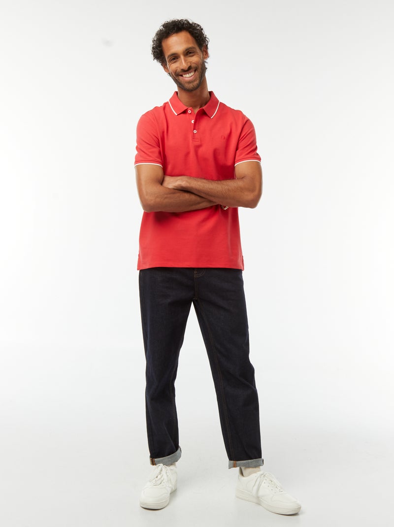 Polo in piqué di cotone Rosso - Kiabi