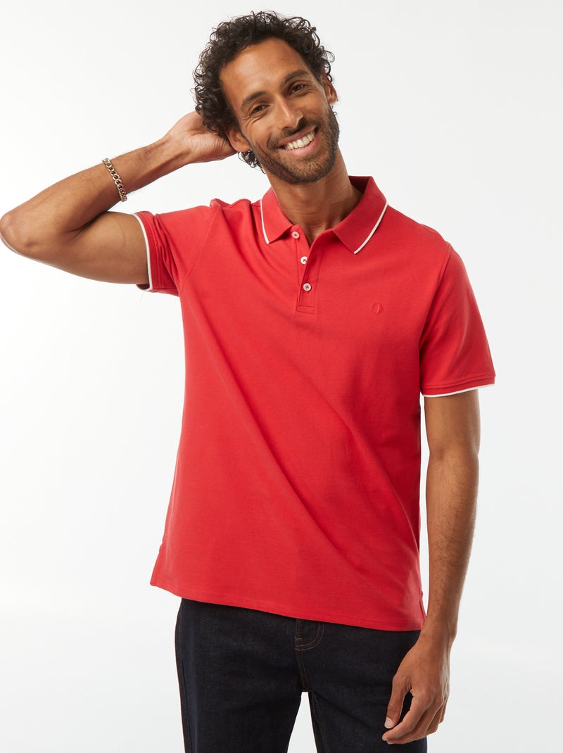 Polo in piqué di cotone Rosso - Kiabi