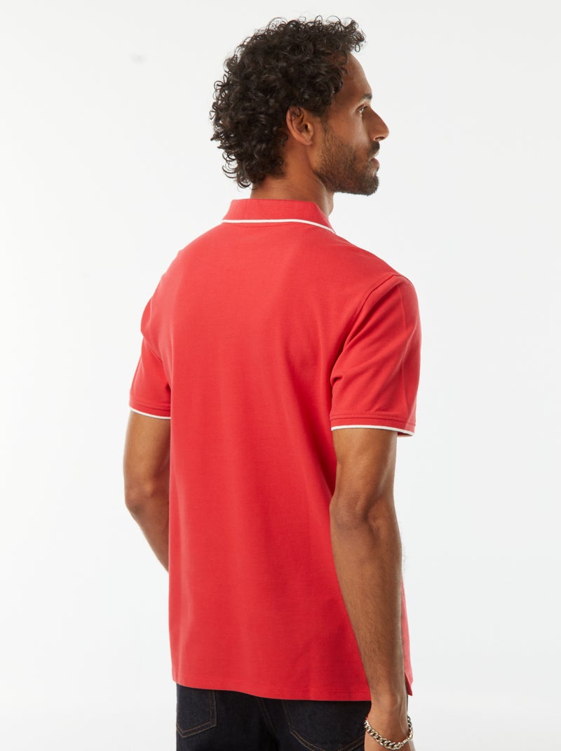 Polo in piqué di cotone Rosso - Kiabi