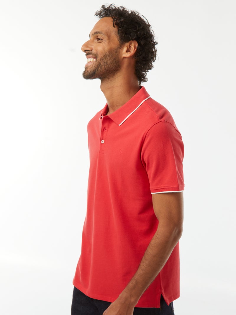Polo in piqué di cotone Rosso - Kiabi