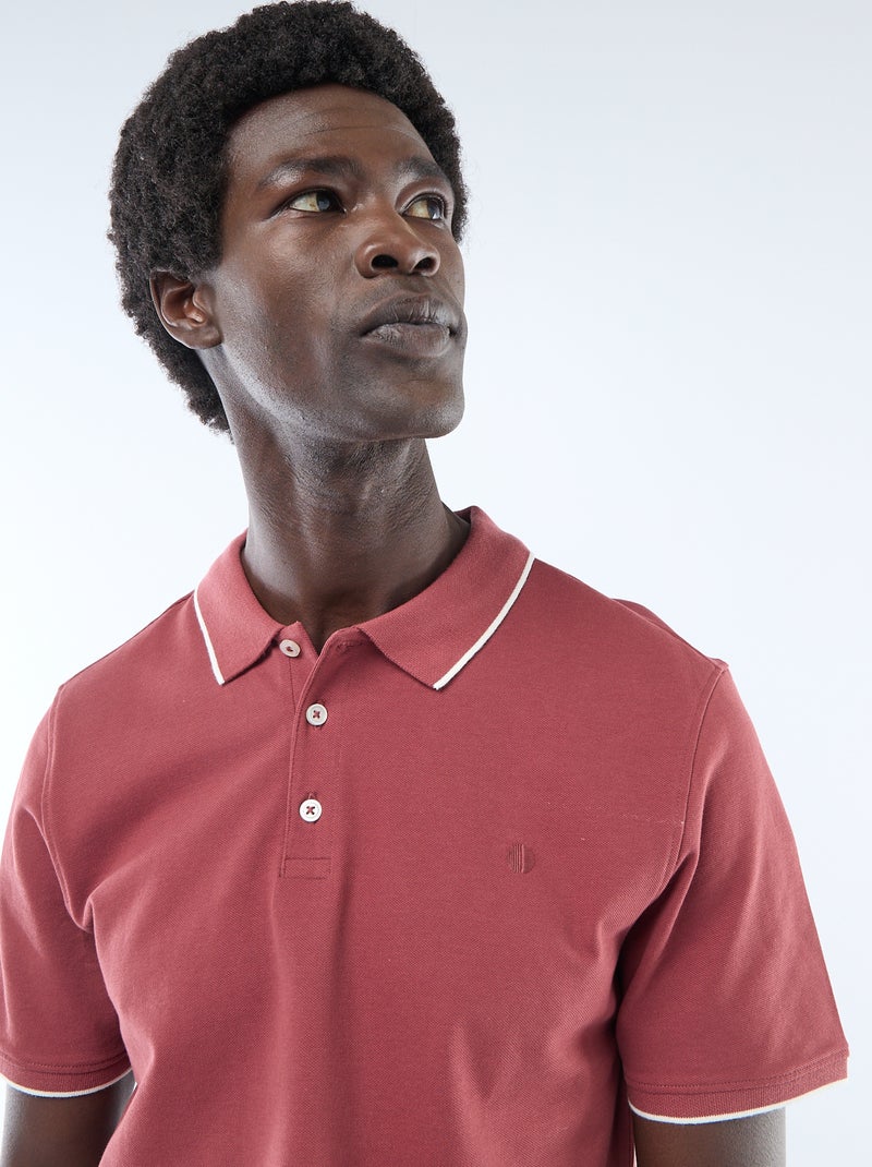 Polo in piqué di cotone Rosso - Kiabi