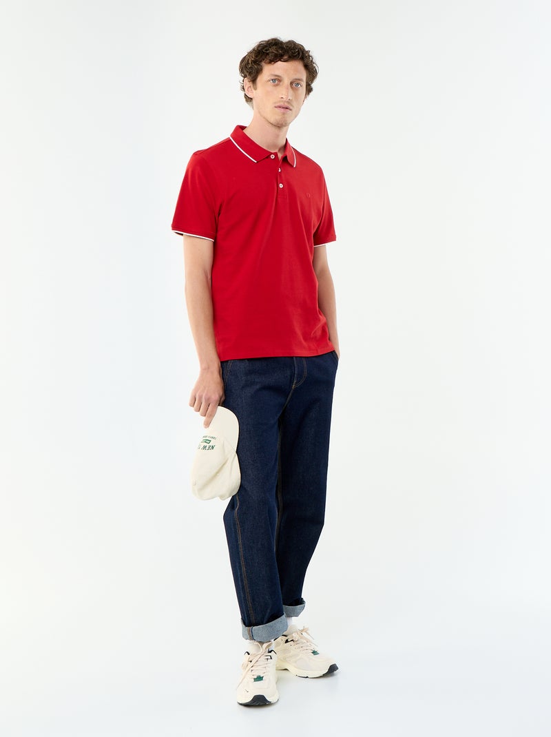 Polo in piqué di cotone Rosso - Kiabi
