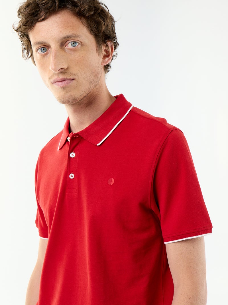 Polo in piqué di cotone Rosso - Kiabi