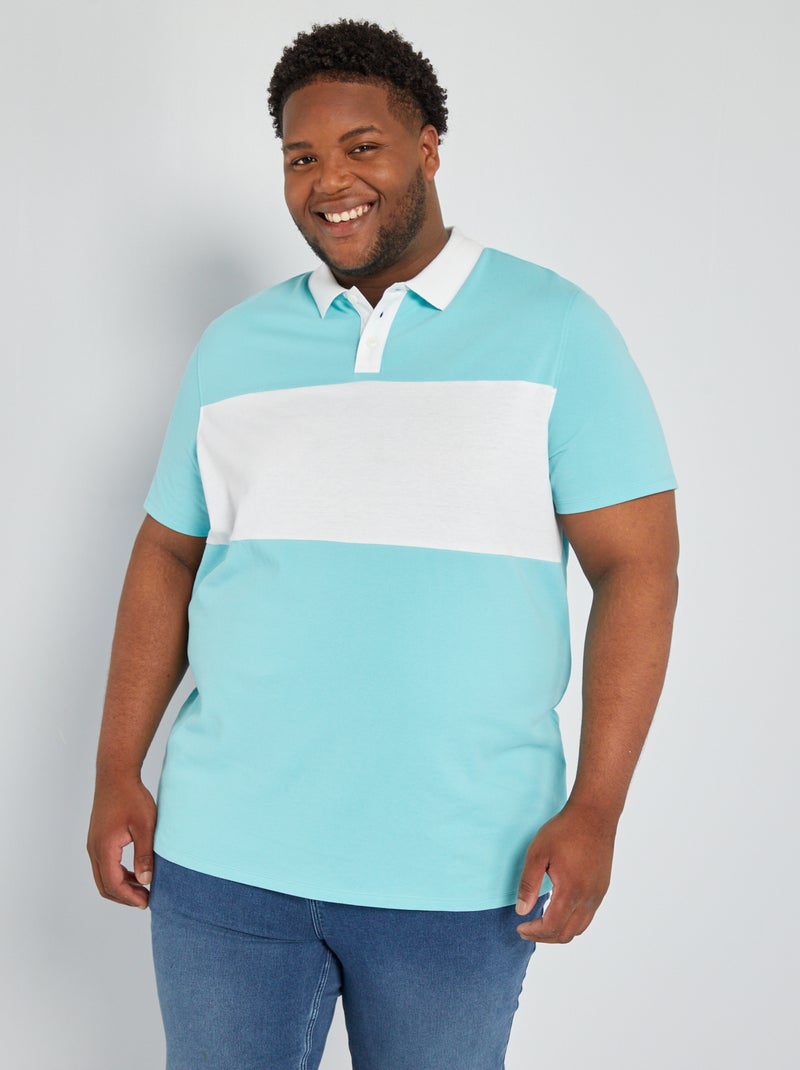 Polo in piqué di cotone stretch BLU - Kiabi