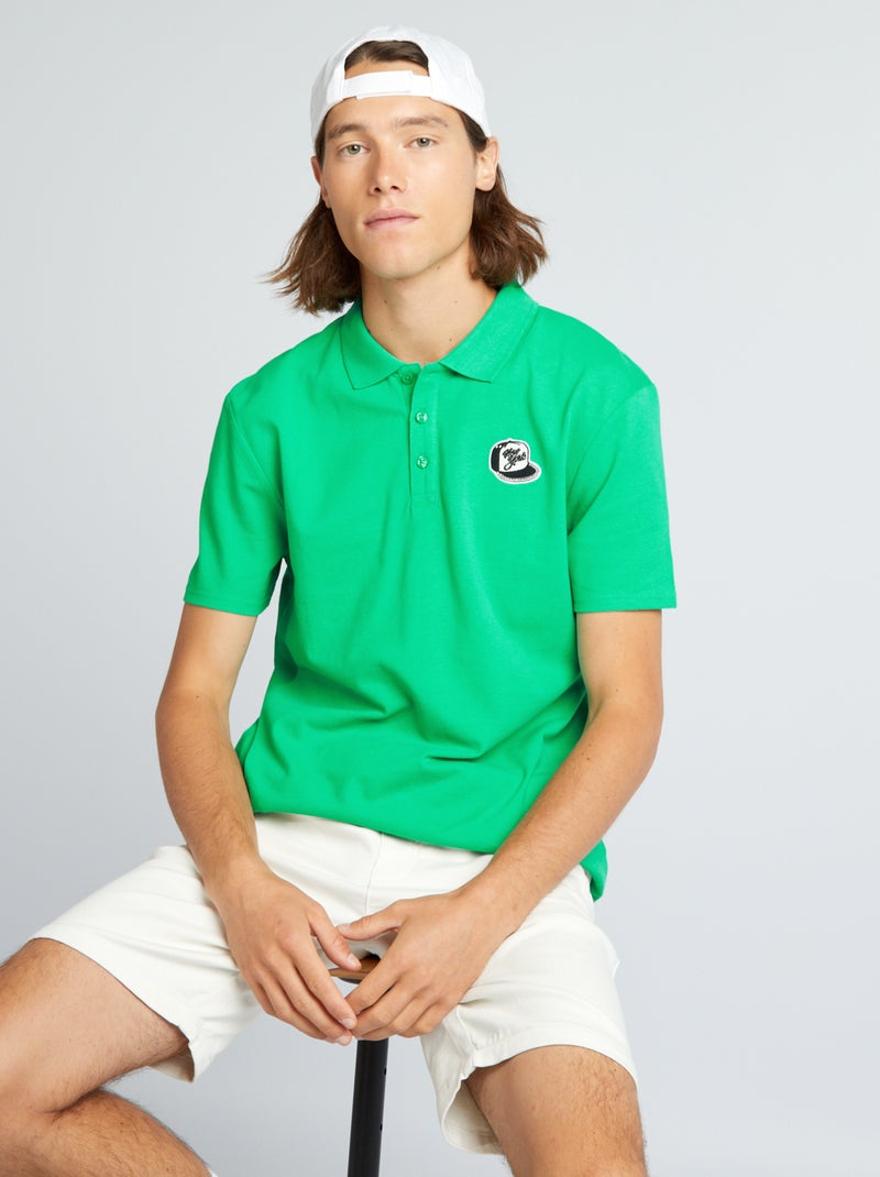Polo in piqué di cotone VERDE - Kiabi