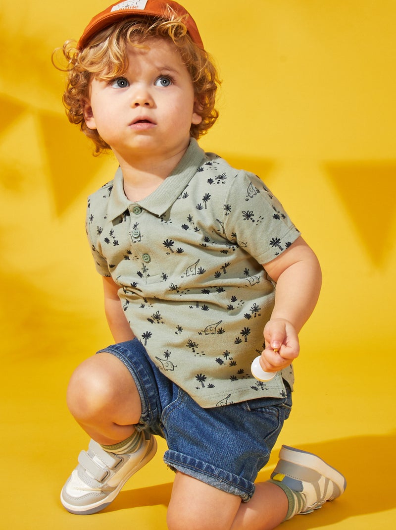 Polo in piqué di cotone VERDE - Kiabi