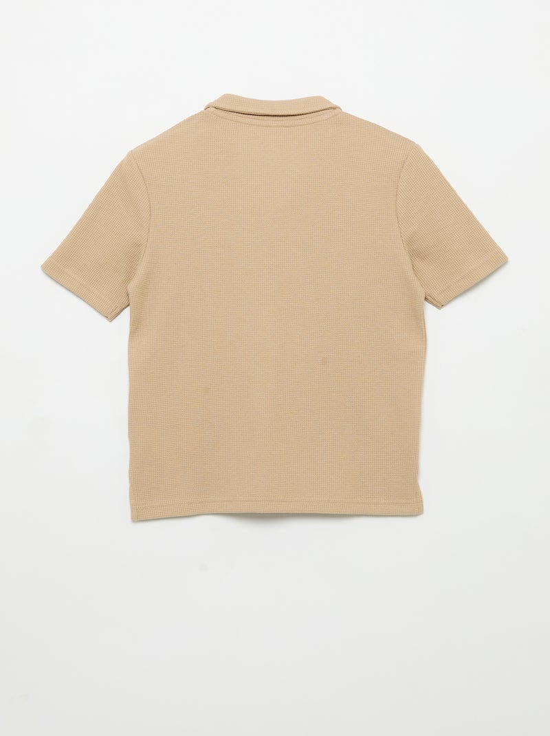 Polo in tessuto a nido d'ape Beige - Kiabi