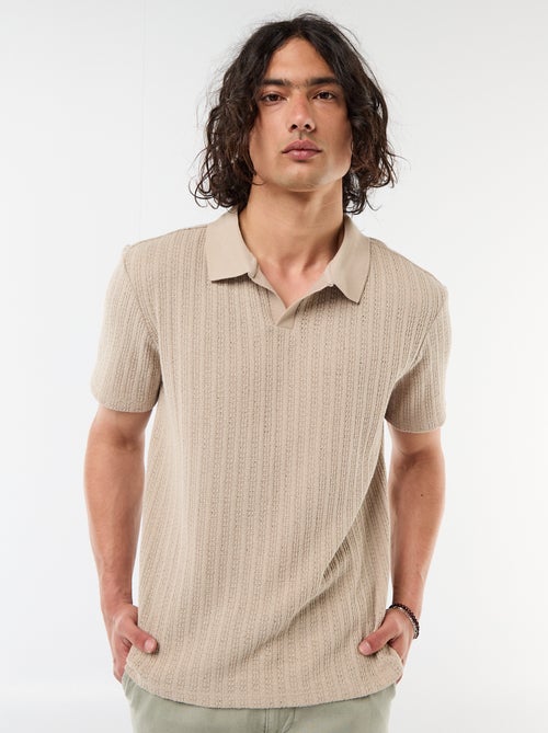 Polo in tessuto operato traforato - Kiabi