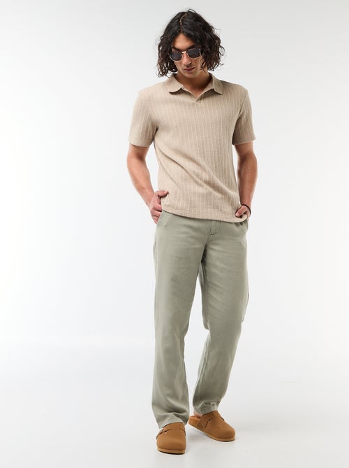 Polo in tessuto operato traforato - Kiabi