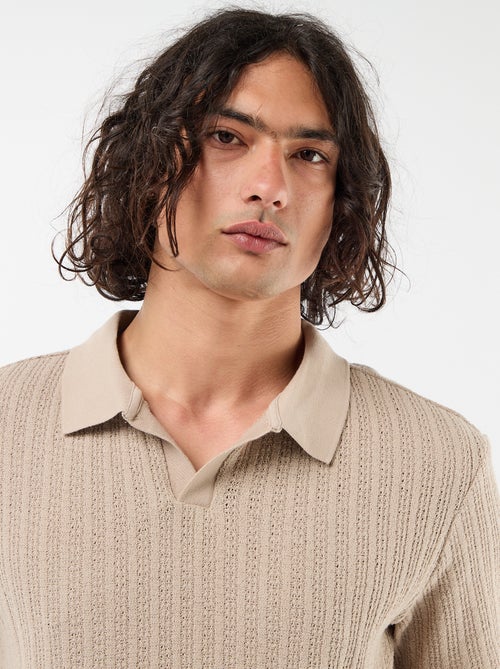 Polo in tessuto operato traforato - Kiabi