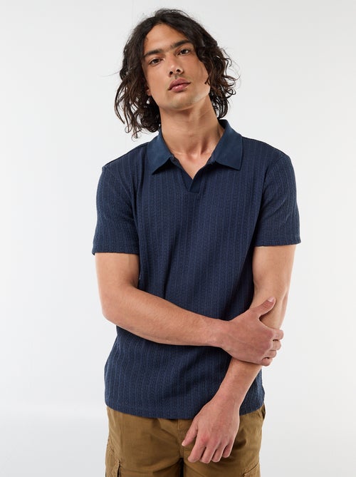 Polo in tessuto operato traforato - Kiabi