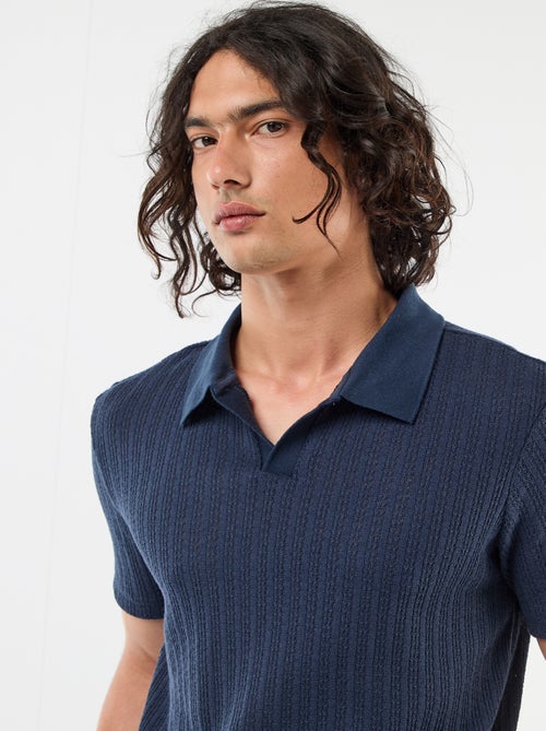 Polo in tessuto operato traforato - Kiabi