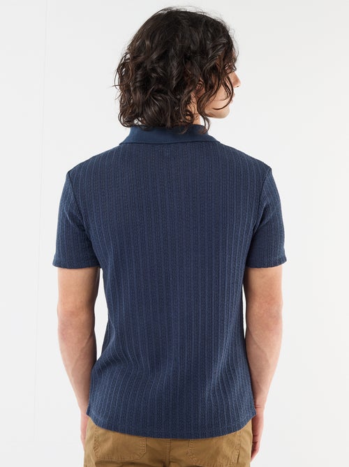 Polo in tessuto operato traforato - Kiabi