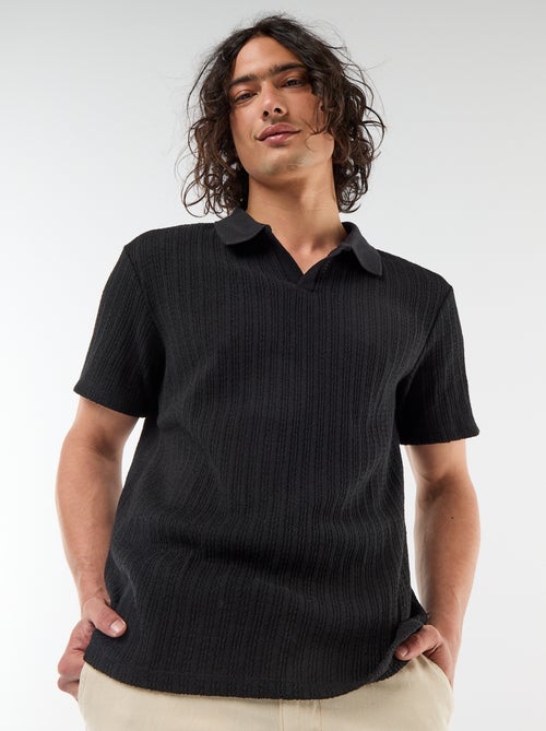 Polo in tessuto operato traforato - Kiabi