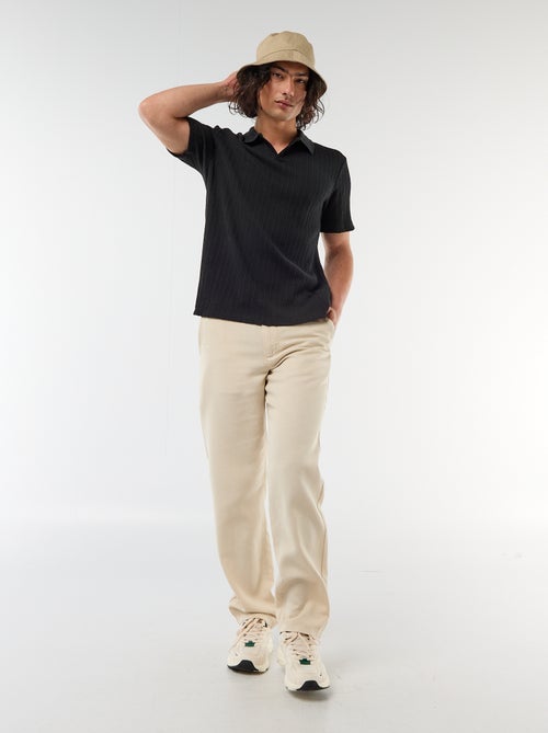 Polo in tessuto operato traforato - Kiabi