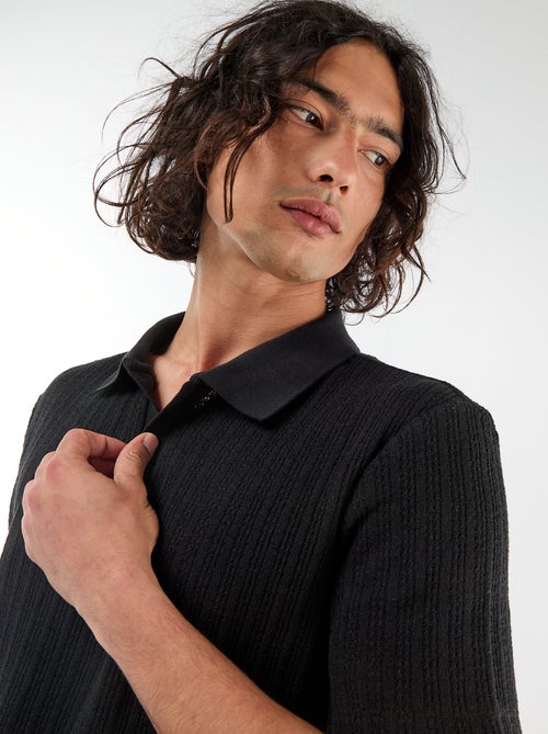 Polo in tessuto operato traforato - Kiabi