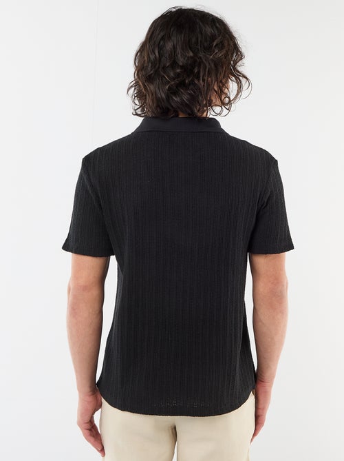 Polo in tessuto operato traforato - Kiabi