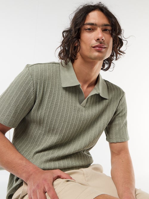 Polo in tessuto operato traforato - Kiabi