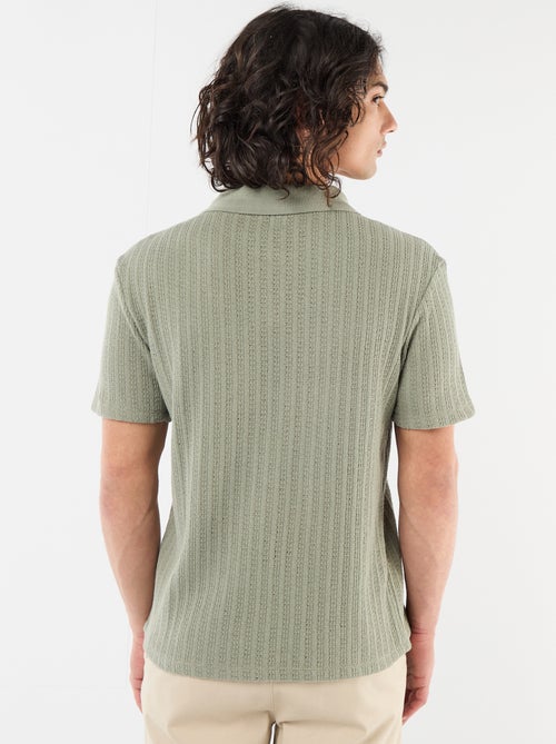 Polo in tessuto operato traforato - Kiabi