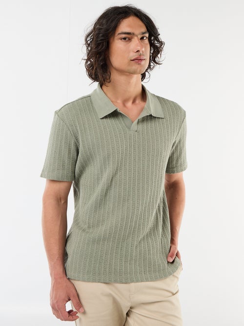 Polo in tessuto operato traforato - Kiabi