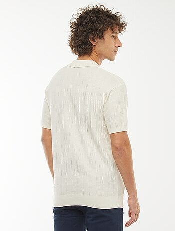Polo lavorata a maglia a maniche corte