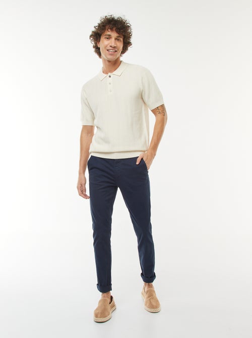 Polo lavorata a maglia a maniche corte - Kiabi