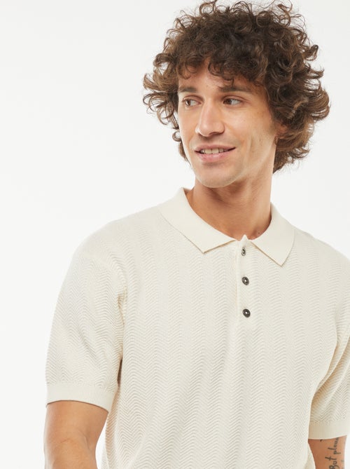 Polo lavorata a maglia a maniche corte - Kiabi