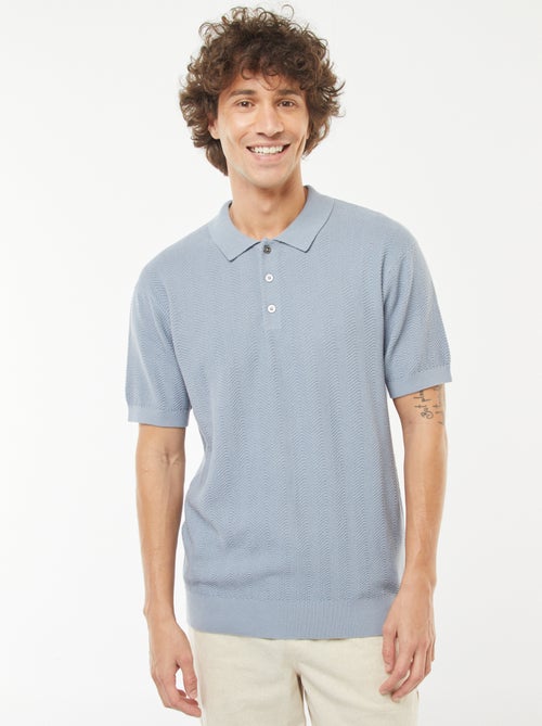 Polo lavorata a maglia a maniche corte - Kiabi
