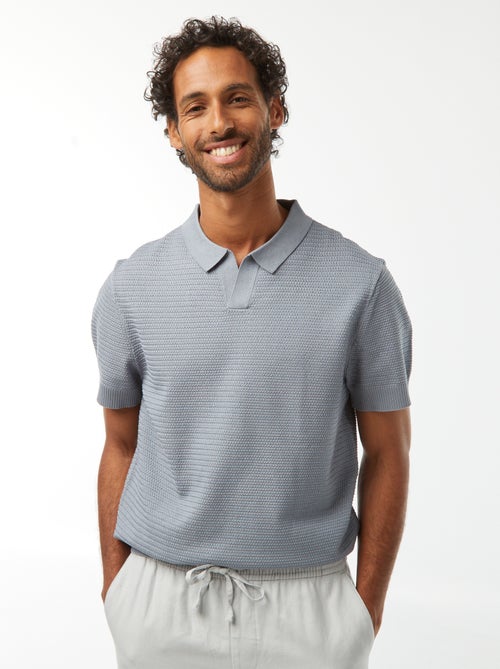 Polo lavorato a maglia maniche corte - Kiabi