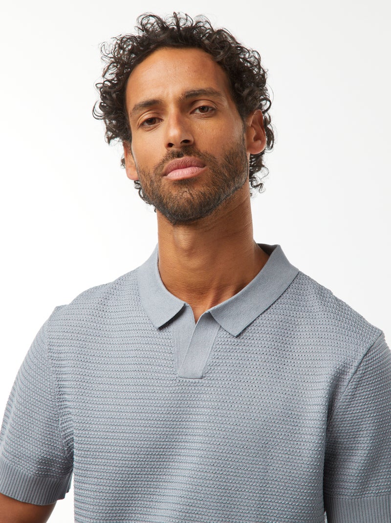 Maniche Corte Magliette Polo In Tessuto Tecnico Polo Lavorato A