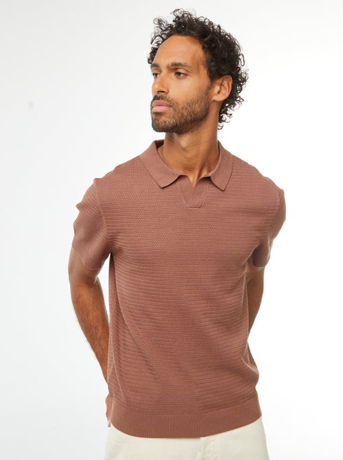 Polo lavorato a maglia maniche corte - Kiabi