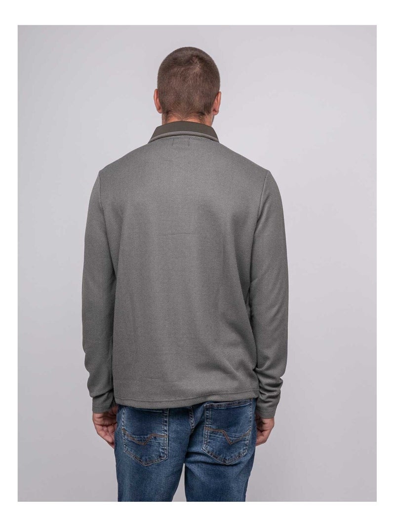 Polo maglia jacquard PALYPSO Cachi - Kiabi