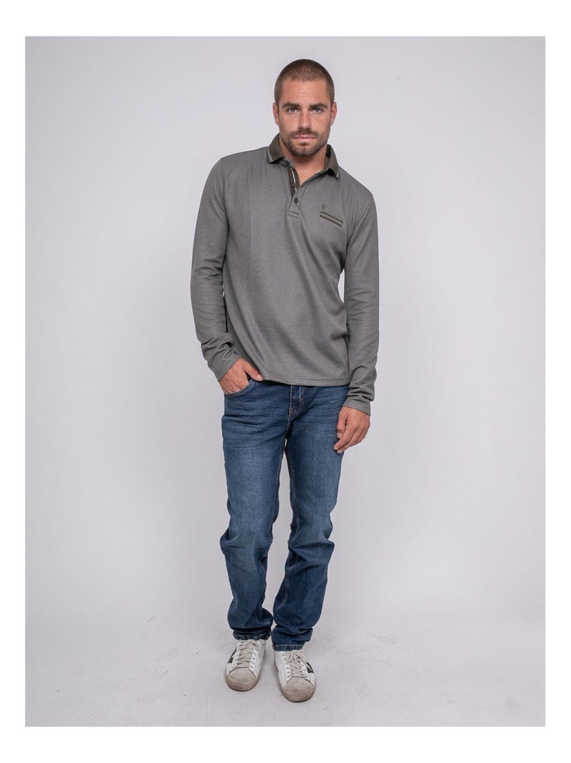 Polo maglia jacquard PALYPSO Cachi - Kiabi