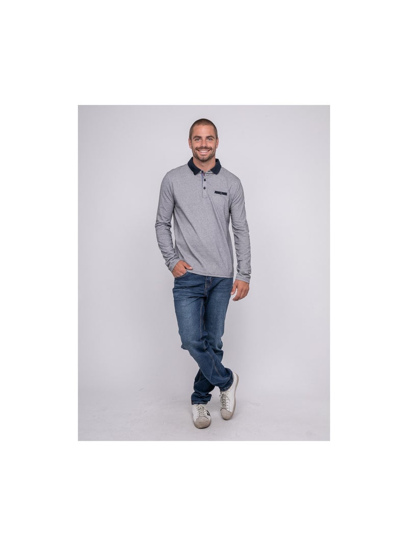 Polo maglia jacquard PIAGARA Blu marino - Kiabi