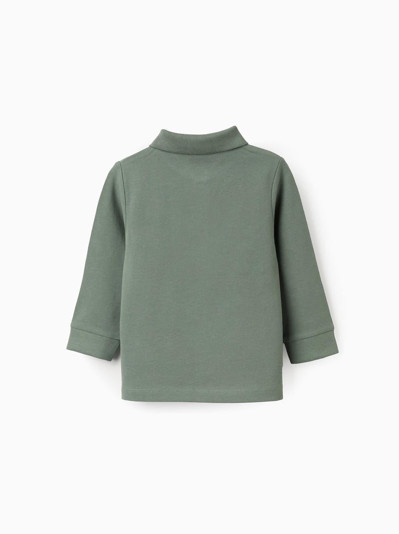 Polo Maglietta a manica lunga in cotone Verde scuro - Kiabi