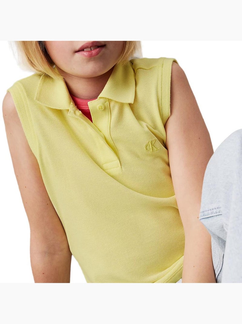 Polo Manica Corta Calvin Klein Jeans per Bambina Giallo - Kiabi