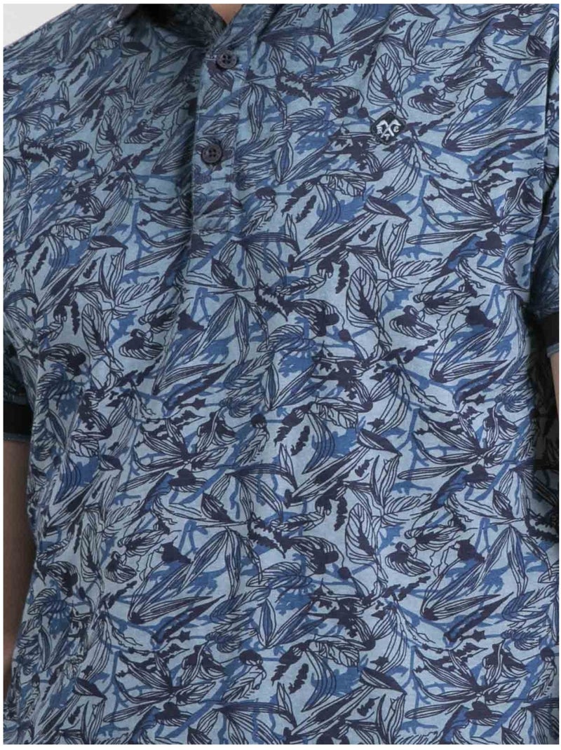 Polo maniche corte puro cotone a motivi PEPITONG Blu marino - Kiabi