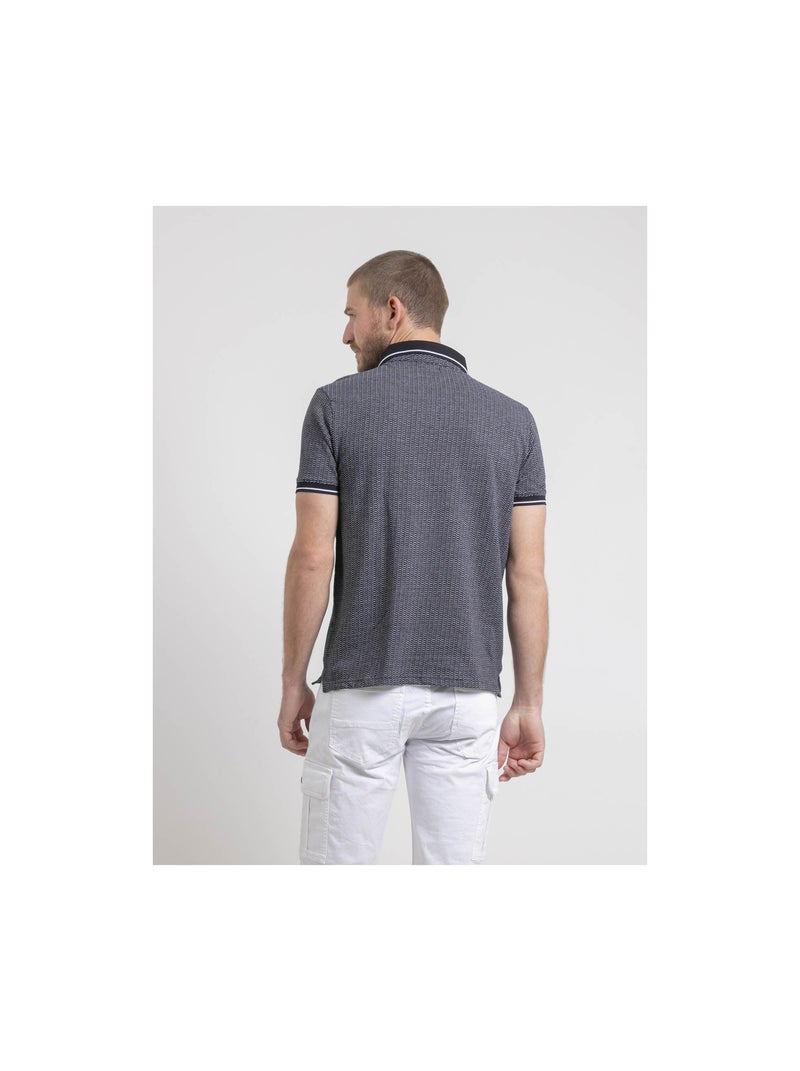Polo maniche corte puro cotone a motivi PIGUMAX Blu marino - Kiabi